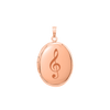Plain Oval Locket in Sterling Silver 18K Pink Gold Finish with Optional Engraving (16 x 14 mm - 48 x 39 mm)