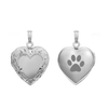 Embossed Heart Locket in Sterling Silver with Optional Engraving (19 mm)