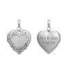 ITI NYC Embossed Heart Locket in Sterling Silver with Optional Engraving (28 x 19 mm)