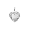 Embossed Heart Locket in Sterling Silver with Optional Engraving (19 mm)