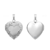 ITI NYC Embossed Heart Locket in Sterling Silver with Optional Engraving (28 x 19 mm)