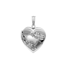 Load image into Gallery viewer, ITI NYC Hand Engraved Design Heart Locket in Sterling Silver with Optional Engraving (28 x 19 mm)
