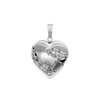 Hand Engraved Design Heart Locket in Sterling Silver with Optional Engraving (19 mm)