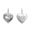 Hand Engraved Design Heart Locket in Sterling Silver with Optional Engraving (19 mm)