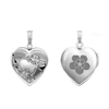 ITI NYC Hand Engraved Design Heart Locket in Sterling Silver with Optional Engraving (28 x 19 mm)