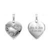 ITI NYC Hand Engraved Design Heart Locket in Sterling Silver with Optional Engraving (28 x 19 mm)