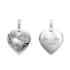 ITI NYC Hand Engraved Design Heart Locket in Sterling Silver with Optional Engraving (28 x 19 mm)