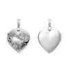 Hand Engraved Design Heart Locket in Sterling Silver with Optional Engraving (19 mm)