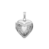 ITI NYC Hand Engraved Design Heart Locket in Sterling Silver with Optional Engraving (22 x 15 mm)