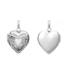 ITI NYC Hand Engraved Design Heart Locket in Sterling Silver with Optional Engraving (22 x 15 mm)