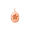 Plain Oval Locket in Sterling Silver 18K Pink Gold Finish with Optional Engraving (16 x 14 mm - 48 x 39 mm)