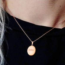 Load image into Gallery viewer, ITI NYC Plain Oval Locket in Sterling Silver 18K Rose Gold Finish with Optional Engraving (23 x 14 mm - 57 x 39 mm)
