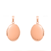 Plain Oval Locket in Sterling Silver 18K Pink Gold Finish with Optional Engraving (16 x 14 mm - 48 x 39 mm)