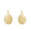 ITI NYC Plain Oval Locket in Sterling Silver 18K Yellow Gold Finish with Optional Engraving (23 x 14 mm - 57 x 39 mm)