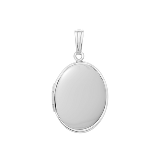 Plain Oval Locket in Sterling Silver with Optional Engraving (16 x 14 mm - 48 x 39 mm)