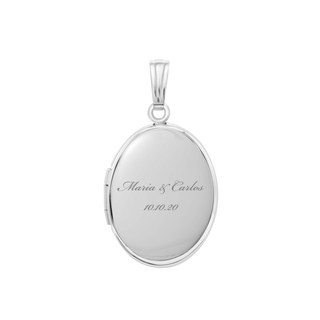 ITI NYC Plain Oval Locket in Sterling Silver with Optional Engraving (23 x 14 mm - 57 x 39 mm)