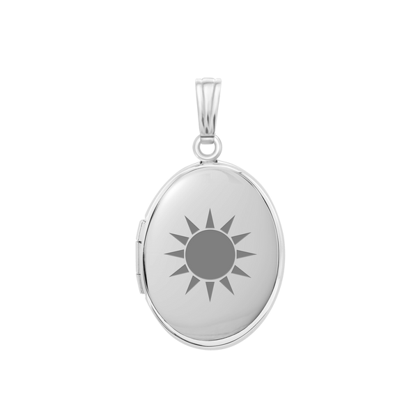 Plain Oval Locket in Sterling Silver with Optional Engraving (16 x 14 mm - 48 x 39 mm)
