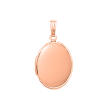 Load image into Gallery viewer, ITI NYC Plain Oval Locket in Sterling Silver 18K Rose Gold Finish with Optional Engraving (23 x 14 mm - 57 x 39 mm)

