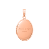 ITI NYC Plain Oval Locket in Sterling Silver 18K Rose Gold Finish with Optional Engraving (23 x 14 mm - 57 x 39 mm)