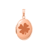 Plain Oval Locket in Sterling Silver 18K Pink Gold Finish with Optional Engraving (16 x 14 mm - 48 x 39 mm)