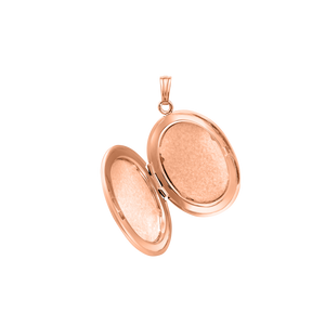 ITI NYC Plain Oval Locket in Sterling Silver 18K Rose Gold Finish with Optional Engraving (23 x 14 mm - 57 x 39 mm)