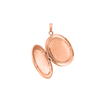 Plain Oval Locket in Sterling Silver 18K Pink Gold Finish with Optional Engraving (16 x 14 mm - 48 x 39 mm)