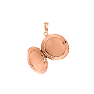 ITI NYC Plain Round Locket in Sterling Silver 18K Rose Gold Finish with Optional Engraving (14 mm - 32 mm)
