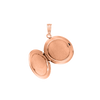 Plain Round Locket in Sterling Silver 18K Pink Gold Finish with Optional Engraving (13 mm - 32 mm)