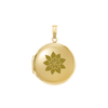Plain Round Locket in Sterling Silver 18K Yellow Gold Finish with Optional Engraving (13 mm - 32 mm)