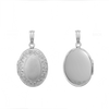 Hand Engraved Design Oval Locket in Sterling Silver with Optional Engraving (16 x 14 mm - 21 x 16 mm)