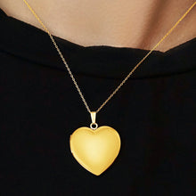 Load image into Gallery viewer, ITI NYC Plain Heart Locket in Sterling Silver 18K Yellow Gold Finish with Optional Engraving (22 x 15 mm - 34 x 26 mm)
