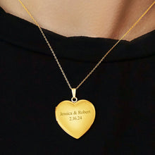 Load image into Gallery viewer, ITI NYC Plain Heart Locket in Sterling Silver 18K Yellow Gold Finish with Optional Engraving (22 x 15 mm - 34 x 26 mm)
