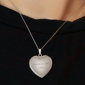 ITI NYC Plain Heart Locket in Sterling Silver with Optional Engraving (22 x 15 mm - 34 x 26 mm)