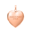 Plain Heart Locket in Sterling Silver 18K Pink Gold Finish with Optional Engraving (15 mm - 26 mm)