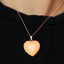 Load image into Gallery viewer, ITI NYC Plain Heart Locket in Sterling Silver 18K Rose Gold Finish with Optional Engraving (22 x 15 mm - 34 x 26 mm)
