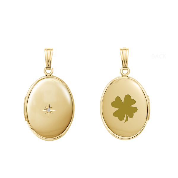 ITI NYC Oval Locket with Diamonds in 14K Gold Filled with Optional Engraving (30 x 16 mm - 38 x 23 mm)