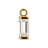 Diamond or Gemstone Baguette Bezel Drop Charm in 14K Yellow Gold