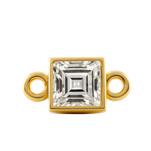 Load image into Gallery viewer, Diamond or Gemstone Square Bezel Bezel/Necklace Charm in 14K Yellow Gold
