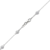 Finished Diamond by the Yard Cable Chain Anklet in 14K White Gold with Lab Grown Diamonds