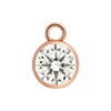 Diamond or Gemstone Bezel Drop Charm in 14K Rose Gold
