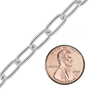 Bulk / Spooled Light Elongated Cable Chain in Sterling Silver (1.40 mm - 6.20 mm)