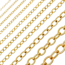 Load image into Gallery viewer, Bulk / Spooled Light Round Cable Chain in 14K &amp; 18K Yellow Gold (1.00 mm - 6.80 mm)
