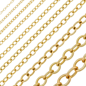 Bulk / Spooled Light Round Cable Chain in 14K & 18K Yellow Gold (1.00 mm - 6.80 mm)