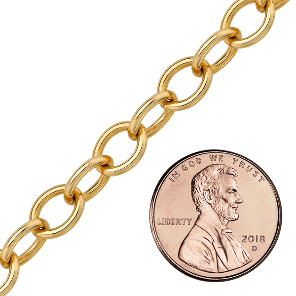 Bulk / Spooled Light Round Cable Chain in 14K & 18K Yellow Gold (1.00 mm - 6.80 mm)