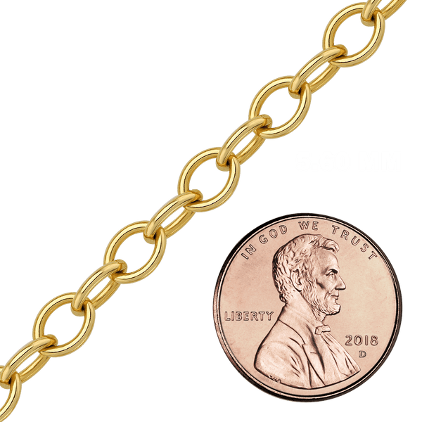 Bulk / Spooled Light Round Cable Chain in 14K & 18K Yellow Gold (1.00 mm - 6.80 mm)