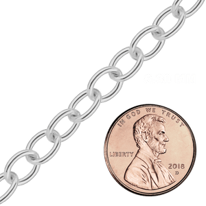 Bulk / Spooled Light Round Cable Chain in Sterling Silver (1.30 mm - 7.30 mm)