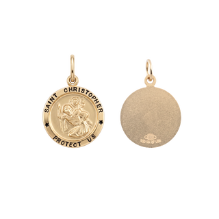 Gold-Filled Round Saint Christopher Medallion (5/8 inch - 1 inch)