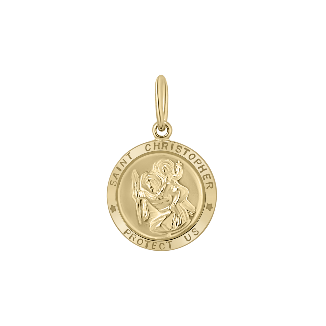Gold-Filled Round Saint Christopher Medallion (5/8 inch - 1 inch)