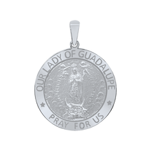 Load image into Gallery viewer, Sterling Silver Round Our Lady of Guadalupe Medallion (5/8 inch - 1 inch)
