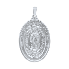 Load image into Gallery viewer, Sterling Silver Oval Our Lady of Guadalupe Medallion (1 3/8 inch)
